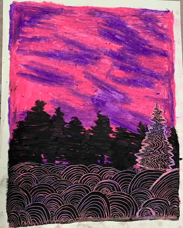 student art of a forest